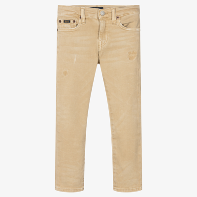 Shop Polo Ralph Lauren Boys Beige Slim Denim Jeans