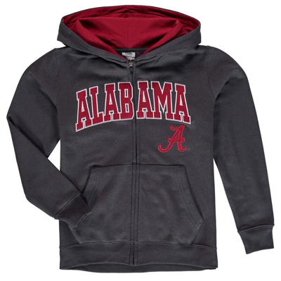 Shop Stadium Athletic Youth Charcoal Alabama Crimson Tide Applique Arch & Logo Full-zip Hoodie