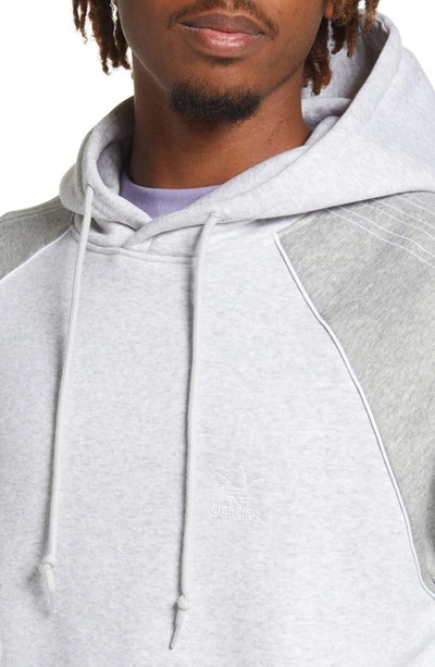 Shop Adidas Originals Sst Fleece Hoodie In Grey Heather/ Grey Heather