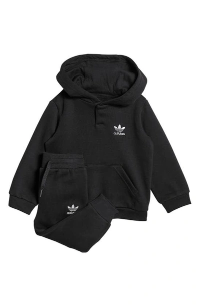 Shop Adidas Originals Adicolor Hoodie & Sweatpants Set In Black
