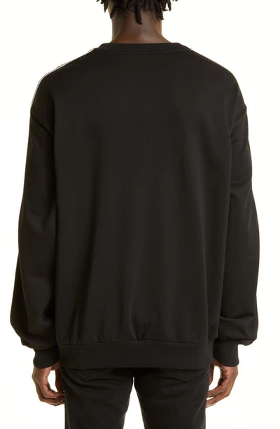 Shop Dolce & Gabbana Logo Tape Crewneck Cotton Sweatshirt In Black