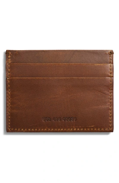 Shinola Navigator Leather Five Pocket Card Case In Medbrown