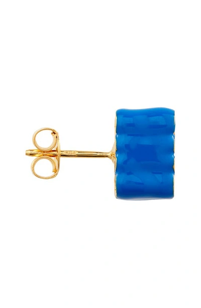 Shop Loewe Anagram Stud Earrings In Bright Blue