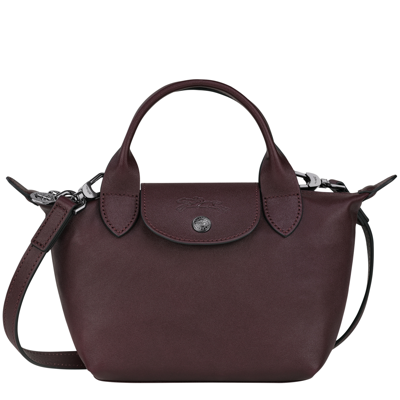 Longchamp le cuir (medium) in burgundy, Women's Fashion, Bags