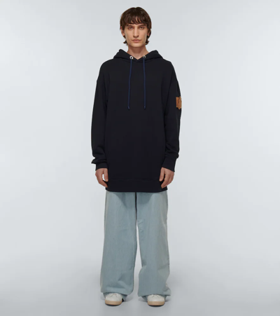 Shop Moncler Genius 1 Moncler Jw Anderson Cotton Jersey Hoodie In Navy
