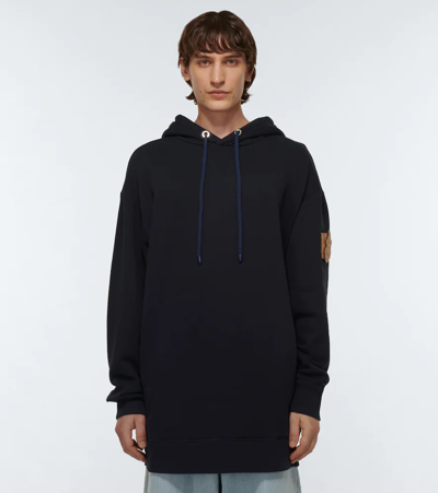 Shop Moncler Genius 1 Moncler Jw Anderson Cotton Jersey Hoodie In Navy
