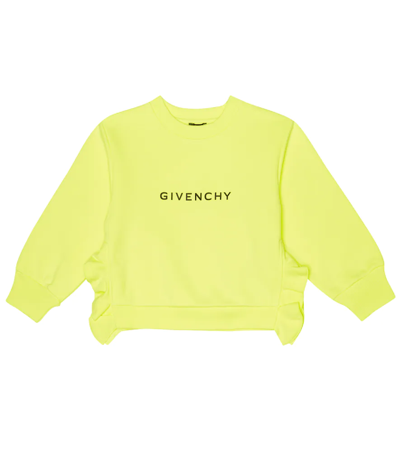 Shop Givenchy Logo Cotton-blend Sweatshirt In Jaune Neon