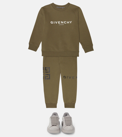 Shop Givenchy Logo Cotton-blend Sweatpants In Khaki