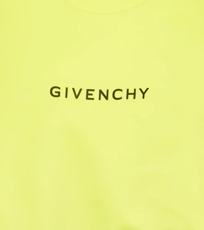 Shop Givenchy Logo Cotton-blend Sweatshirt In Jaune Neon