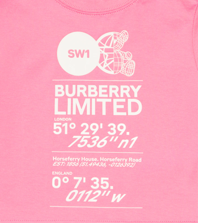 Shop Burberry Baby Horseferry Cotton T-shirt In Bubblegum Pink