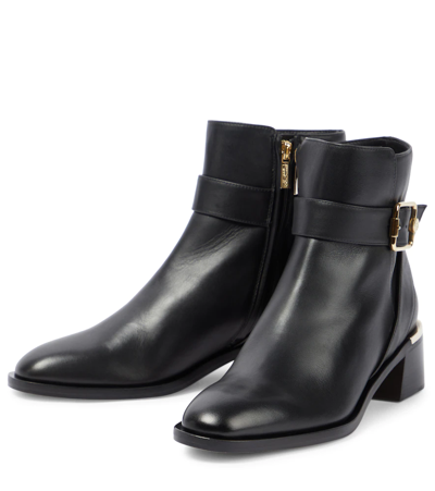 Shop Jimmy Choo Clarice Leather Ankle Boots In Black/black