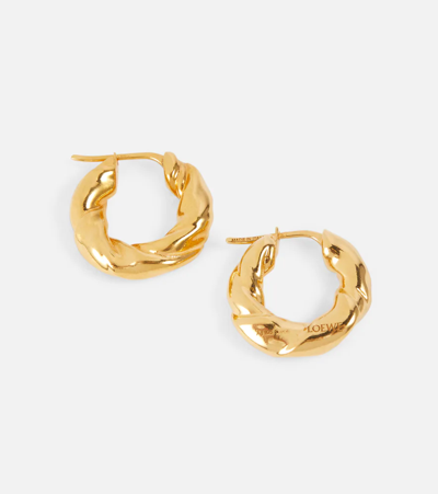 Shop Loewe Nappa Small Sterling Silver Earrings In Gold