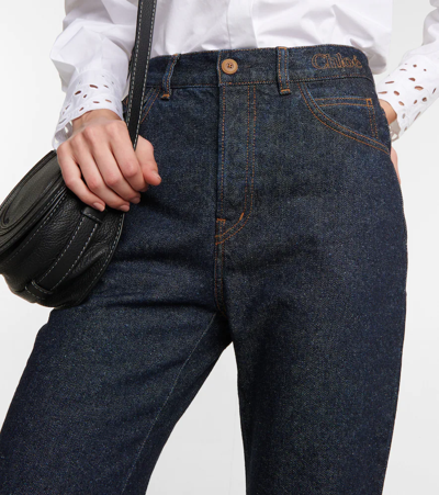 Shop Chloé High-rise Flared Jeans In Iconic Navy