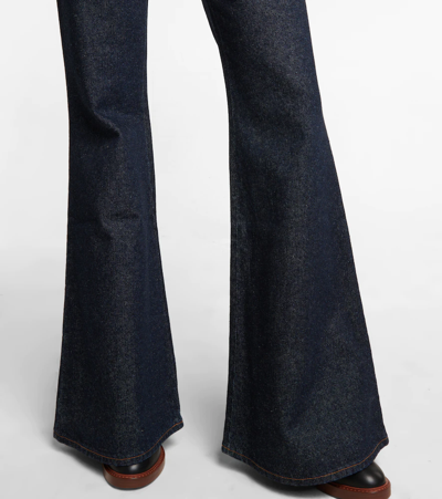 Shop Chloé High-rise Flared Jeans In Iconic Navy