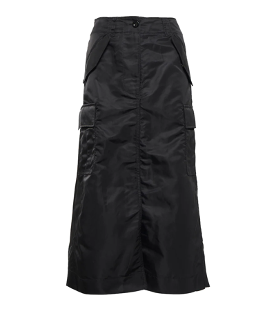 Shop Sacai Nylon Midi Skirt In Black