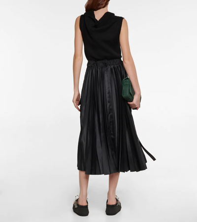 Shop Sacai Nylon Midi Skirt In Black