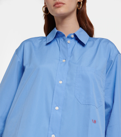 Shop Victoria Beckham Cotton Shirt In Oxford Blue