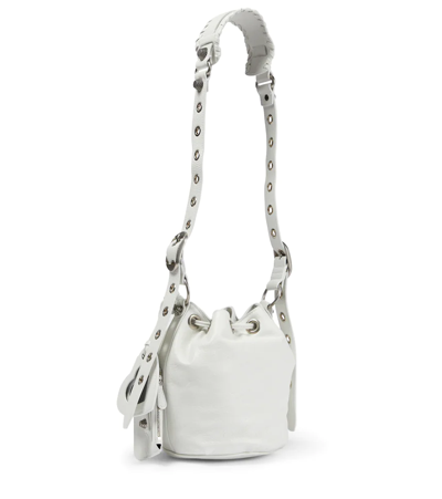 Shop Balenciaga Le Cagole Xs Leather Bucket Bag In Optic White