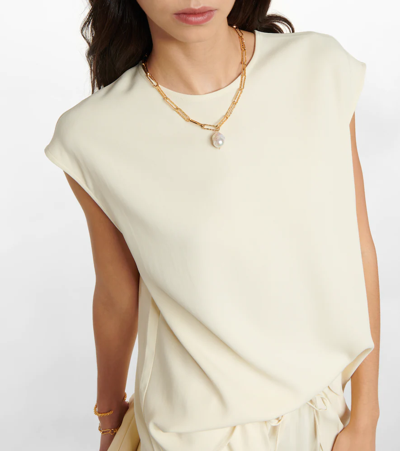 Shop Asceno Dasha Crêpe Top In Papyrus