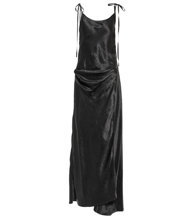 Shop Acne Studios Satin Maxi Dress In Black