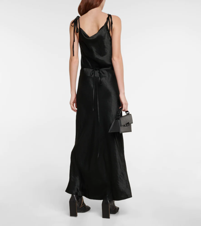 Shop Acne Studios Satin Maxi Dress In Black