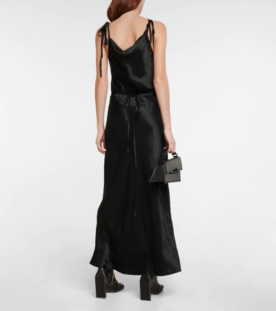 Acne Studios Drawstring Midi Dress In Black