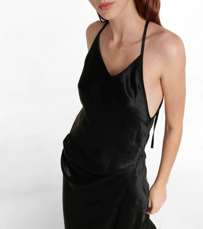 Acne Studios Drawstring Midi Dress In Black