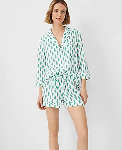 Shop Ann Taylor Geo Pajama Set In Fresh Kiwi
