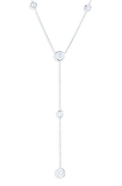 Shop Roberto Coin Diamond Station Y-necklace In White Gold