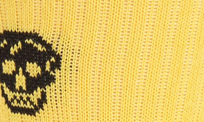 Shop Alexander Mcqueen Stripe Skull Socks In Pop Yellow/ Black