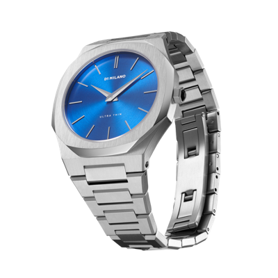 D1 Milano Watch Ultra Thin Bracelet 40 Mm In Blue/silver