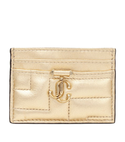 Shop Jimmy Choo Leather Umika Card Holder In Gold
