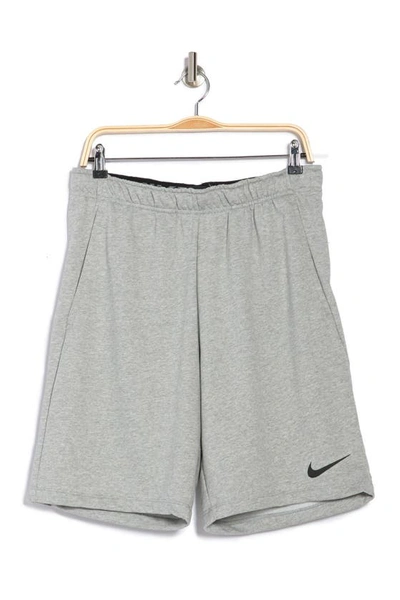 Shop Nike Dri-fit Fleece Shorts In D Gr H/black