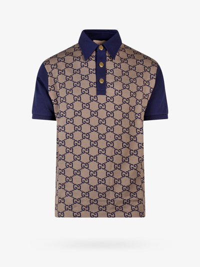 Shop Gucci Polo Shirt In Beige