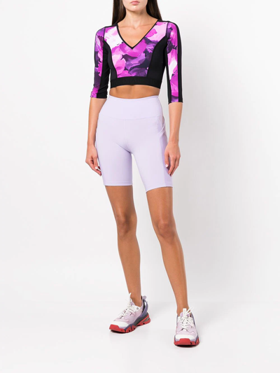 Shop Marchesa High-waisted Cycling-shorts In Violett