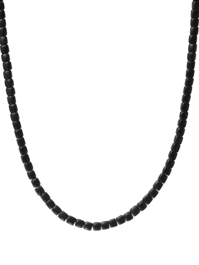 Shop David Yurman 4mm Hex Square Bead Necklace In Black