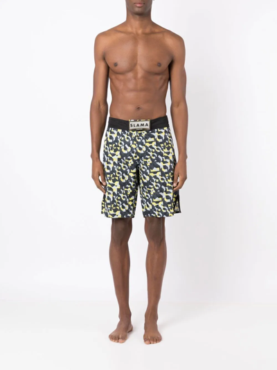 Shop Amir Slama Geometric-print Bermuda Shorts In Multicolour