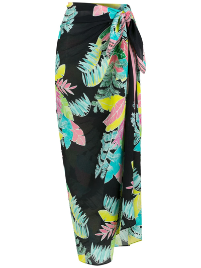 Shop Amir Slama All-over Print Sarong In Black