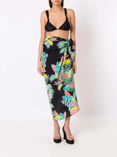 Shop Amir Slama All-over Print Sarong In Black