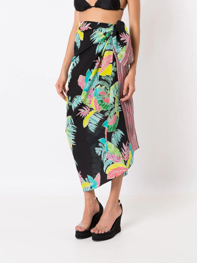 Shop Amir Slama All-over Print Sarong In Black