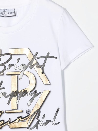 Philipp Plein Junior Graphic-print Cotton T-shirt In White