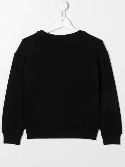 Philipp Plein Junior Logo-print Button-detail Sweatshirt In Black