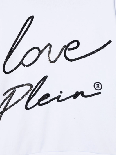 Shop Philipp Plein Junior Logo-print Long-sleeved T-shirt In White