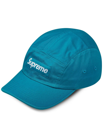 Shop Supreme Washed Chino Twill Camp Cap In Blau