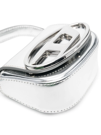 Shop Diesel 1dr Xs-s Metallic Crossbody Bag In Silver