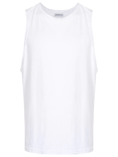 Shop Amir Slama Embroidered Logo Tank Top In White