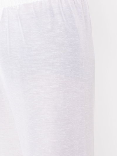 Shop Amir Slama Elasticated Straight-leg Trousers In White