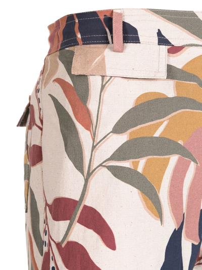 Amir Slama Leaf-print Swim Shorts In Brown