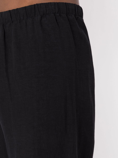 Shop Amir Slama Elasticated Straight-leg Trousers In Black