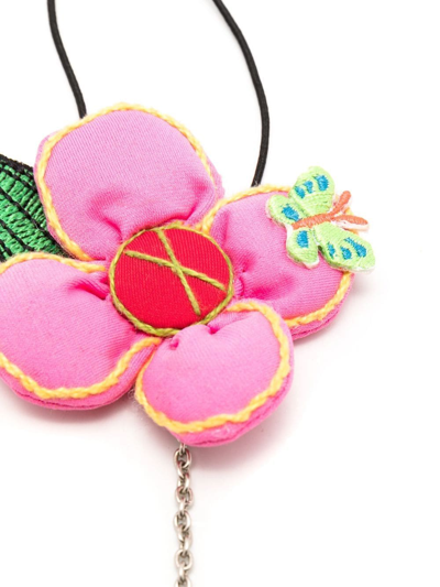 Amir Slama Floral-appliqué Hair Scrunchie In Multicolour